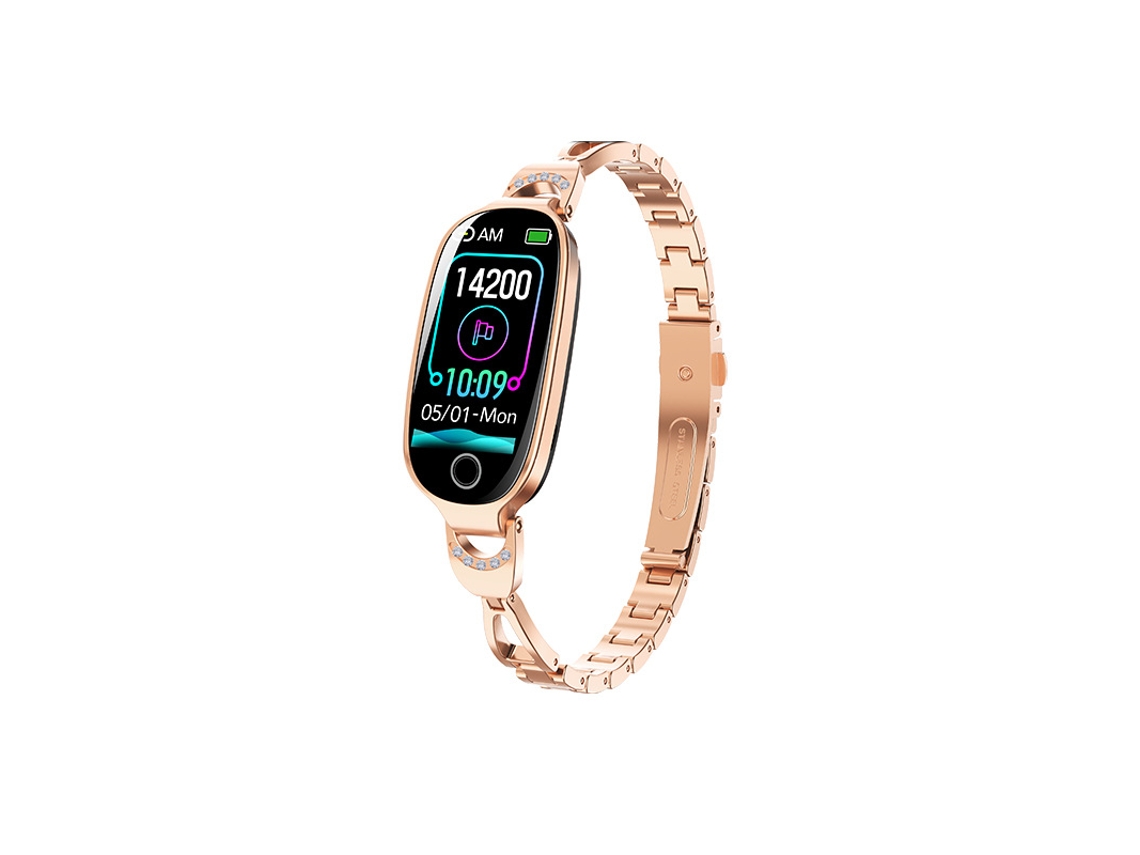 Reloj Inteligente F81 Para Mujer, Con Monitor De Frecuencia Cardíaca, Monitor De Actividad Física Y Podómetro (oro Rosa). Czhhmart