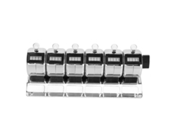 Contador Mecânico De Metal Manual 4 Dígitos Conjunto 6 Unidades Aço Inox