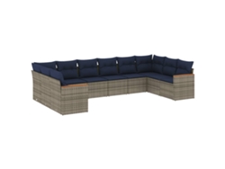 Maison Exclusive - Conjunto De Sofá De Jardín De 10 Piezas Con Cojines, Poliratán Gris