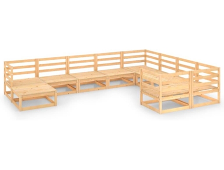 Conjunto 10 de muebles de jardín VIDAXL madera maciza de pino