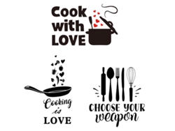 Divertidas y coloridas pegatinas con frases de cocina para nevera RNEMITERY