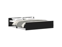 Maison Exclusive - Estructura De Cama Sin Colchón Roble Negro 200x200 Cm