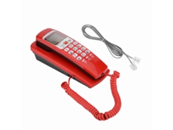 Teléfono Fijo Con Identificador De Llamadas Fsk/dtmf, Con Cable, Extensión, De Escritorio, Residencial, Rojo.