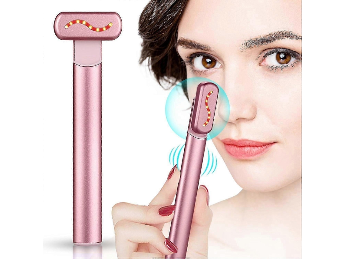 Dispositivo facial de microcorriente, terapia de luz roja para el rostro, varita de masaje para el contorno de ojos