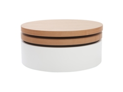 Mesa De Centro Con Tableros Pivotantes Y Almacenaje Blanca Y Madera Icon Miliboo