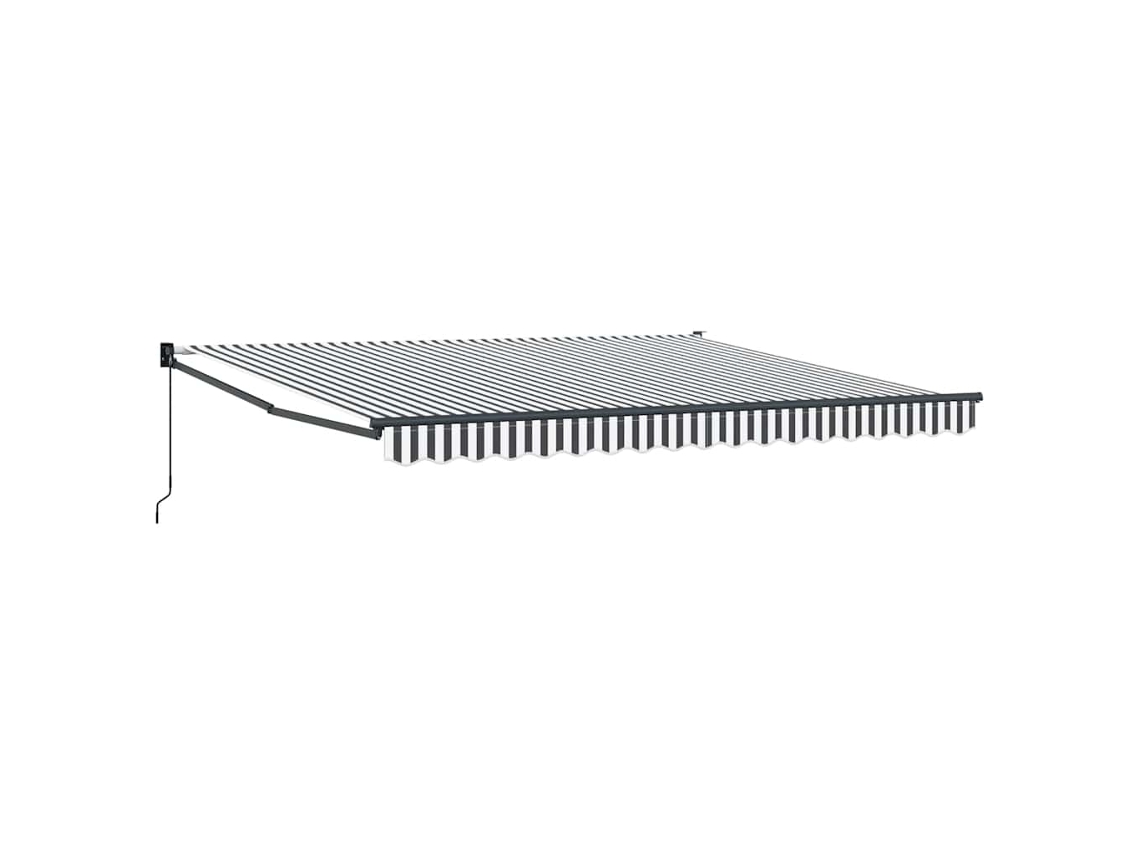Maison Exclusive - Toldo Retráctil Aluminio Y Tela Gris Antracita Y Blanco 4x3 M