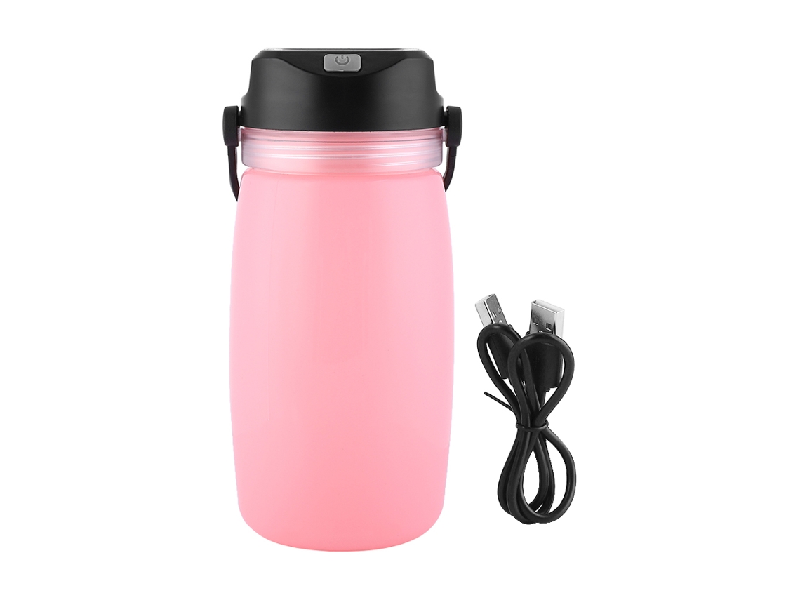 Vlrla-botella De Agua Portátil Exterior Con Carga Solar Usb Luz De Camping Senderismo Taza Luminosa Rosa