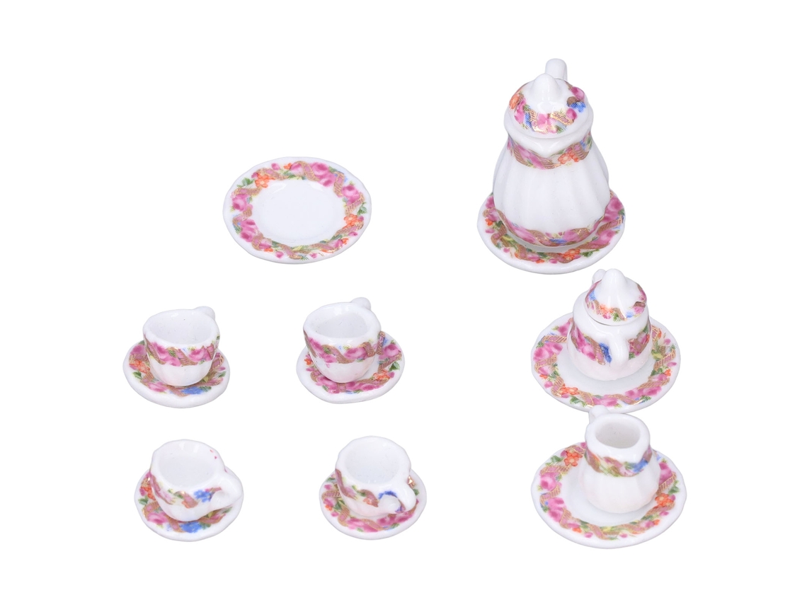 Juego De Té De Cerámica En Miniatura A Escala 1:12, Accesorios Para Casa De Muñecas, Decorativos Con Textura.
