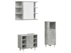 Conjunto de 3 Muebles de Baño en Madera Gris Cemento MAISON EXCLUSIVE (95x95x45 cm)