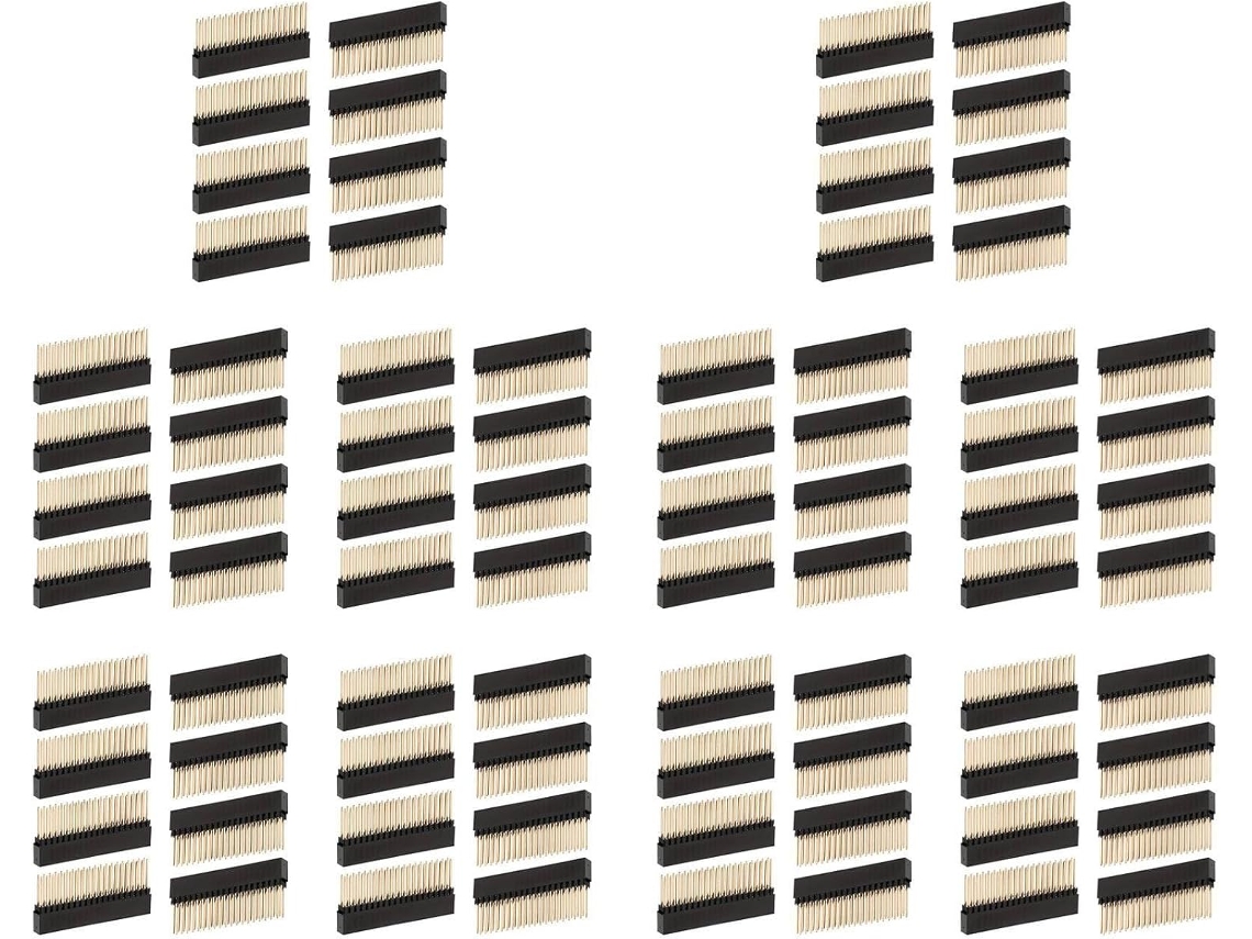 80 Piezas, 2x20 (40 Pines) Conectores Apilables Extra Altos Con Paso De 0,1 Pulgadas Para