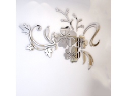 Adhesivo de pared 3D de flores, espejo, para decoración moderna Kofihety