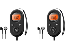 2 Radios De Bolsillo Personales Am/fm Recargables Con Batería De Larga Duración.