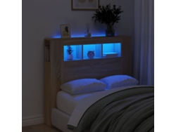 Cabecero con LED 120x18,5x103,5 Deriv. Madera de Roble Sonoma