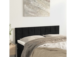 Cabeceros 2 Unidades Terciopelo Negro 72x5x78/88 Cm