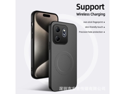 Capa Magnética Para Celular Oppo Com Textura De Couro E Fibra De Carbono, Totalmcinza - Realme C85 (internacional)