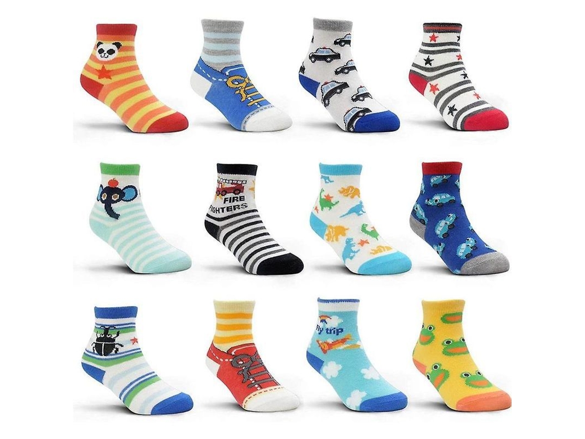 12 Pares De Calcetines Antideslizantes Para Bebés De 1 A 3 Años, Calcetines De Algodón Con Agarre Para Niños Y Niñas.