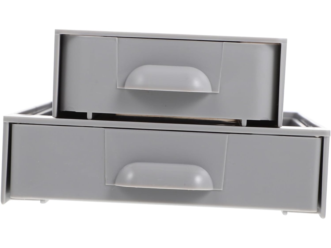 Juego de 2 cajas organizadoras adhesivas para guardar bolígrafos y material de oficina debajo - Gokoco