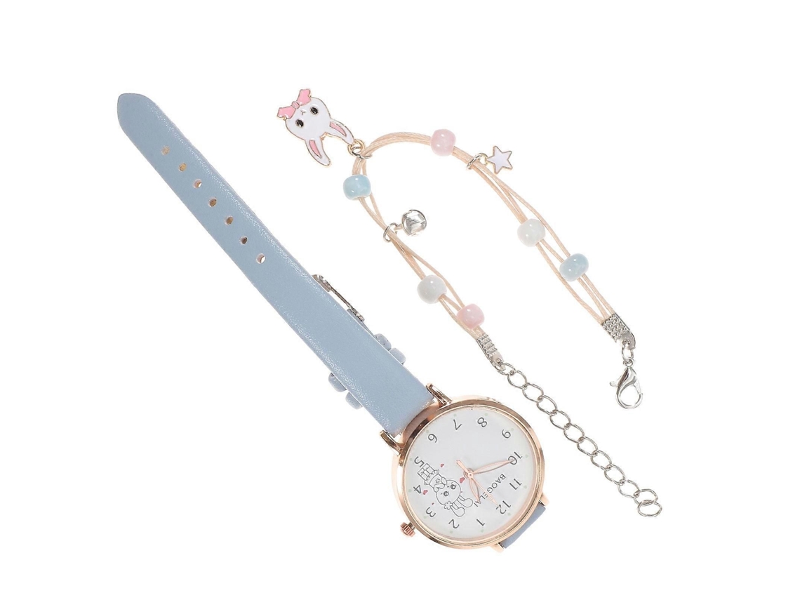 Reloj Rabbit, relojes ligeros, para niños, cuarzo, para niños con decoraciones, para niños, para estudiar GOKOCO