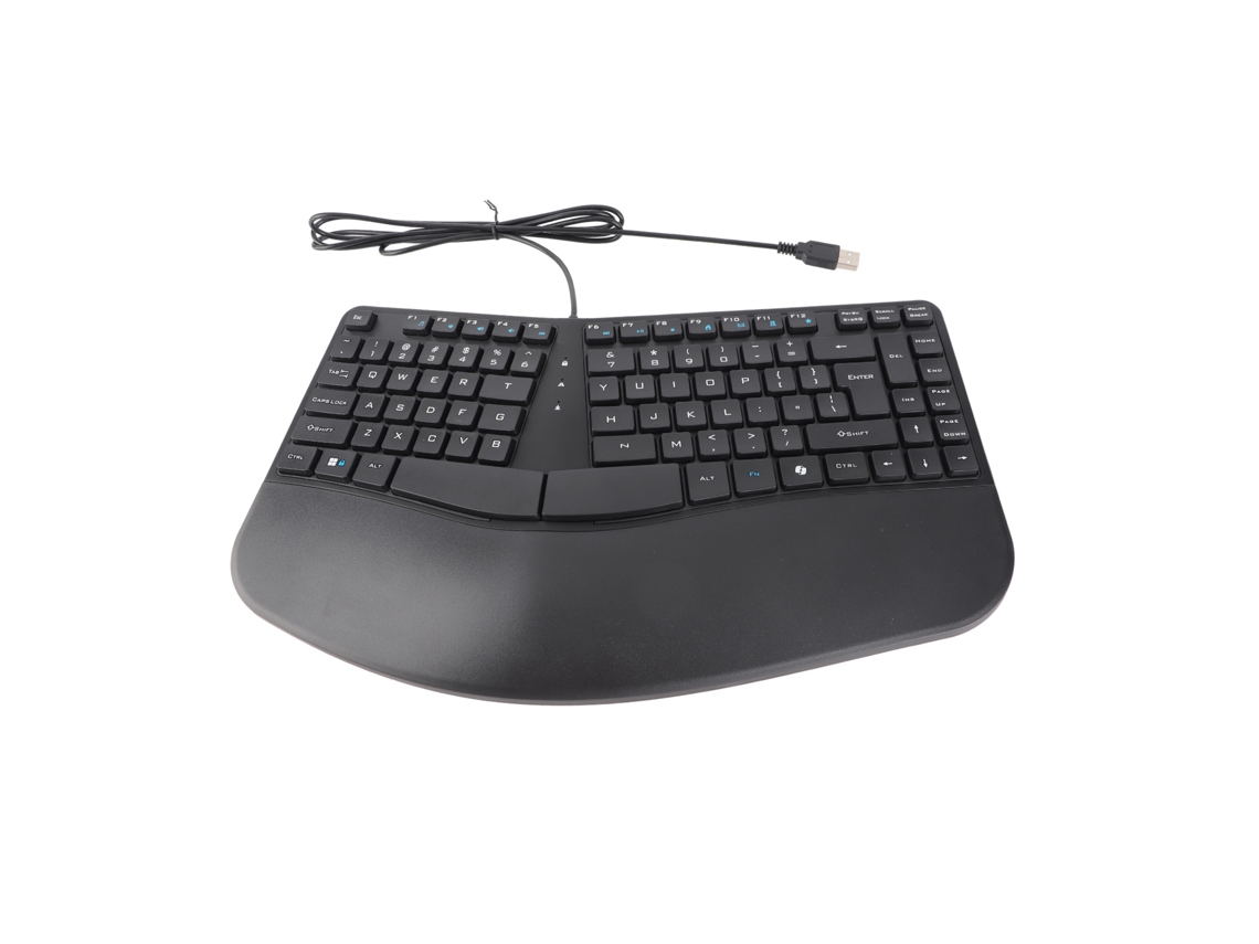 Teclado Ergonomico Com Fio 87 Teclas Dividido Apoio Palma Confortavel Para Escritorio