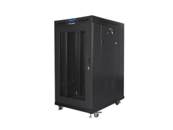 Gabinete de rack de piso de 19 22U 800x1000, puerto LCD perforado negro Lanberg V2 (paquete plano)