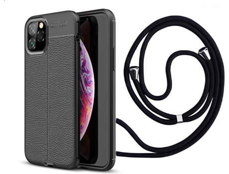 Funda iPhone 11 Pro MAX Rugged Leather con Collar Negro