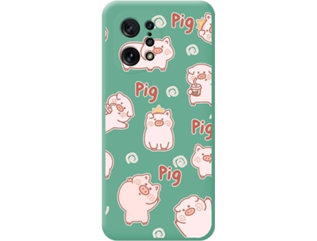 Carcasa para Oppo Find X5 5G TUMUNDOSMARTPHONE Silicona Líquida Dibujos Verde