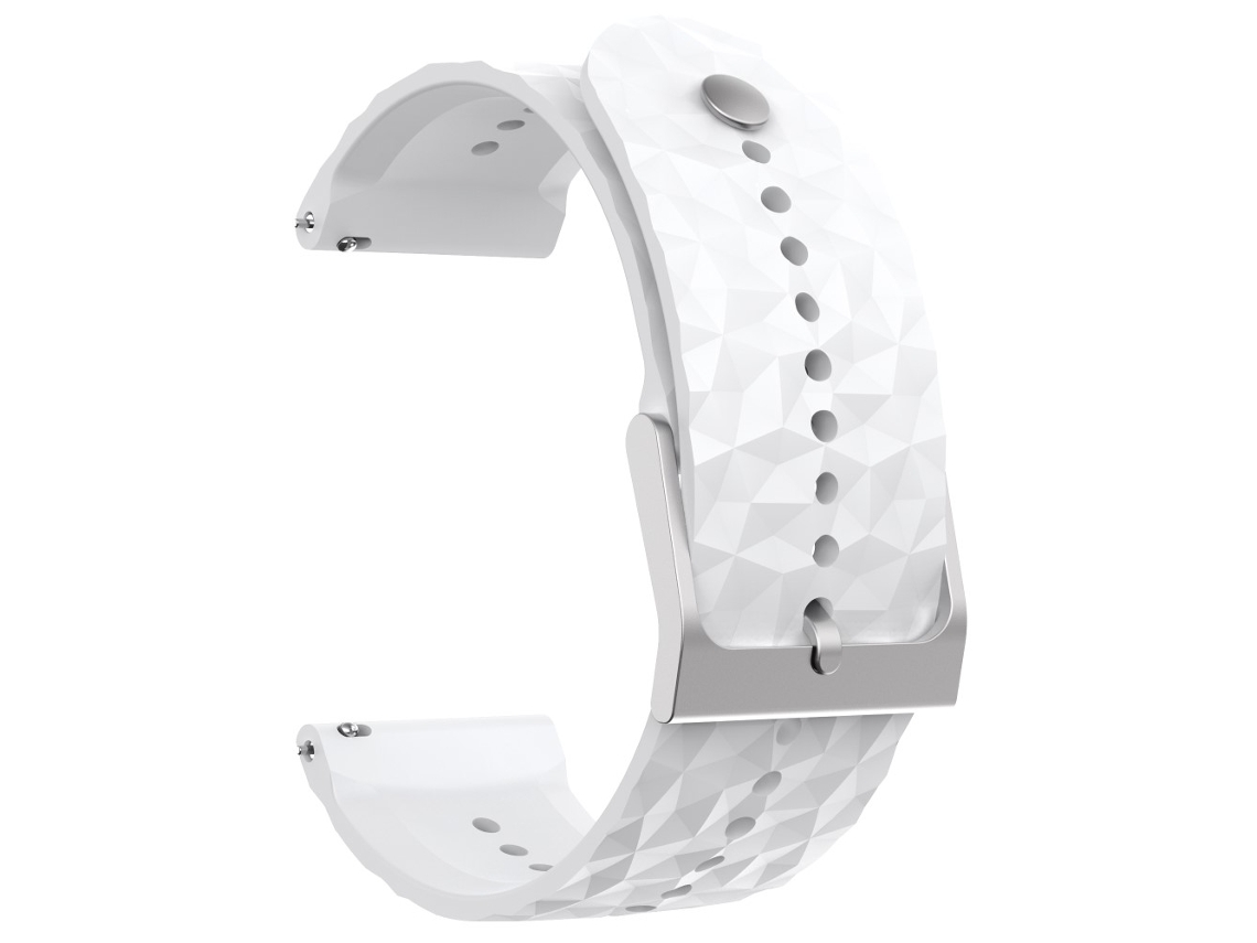 Bracelete Silicone Padrão de Losango 24Mm para Suunto 9/9 Baro Branco 