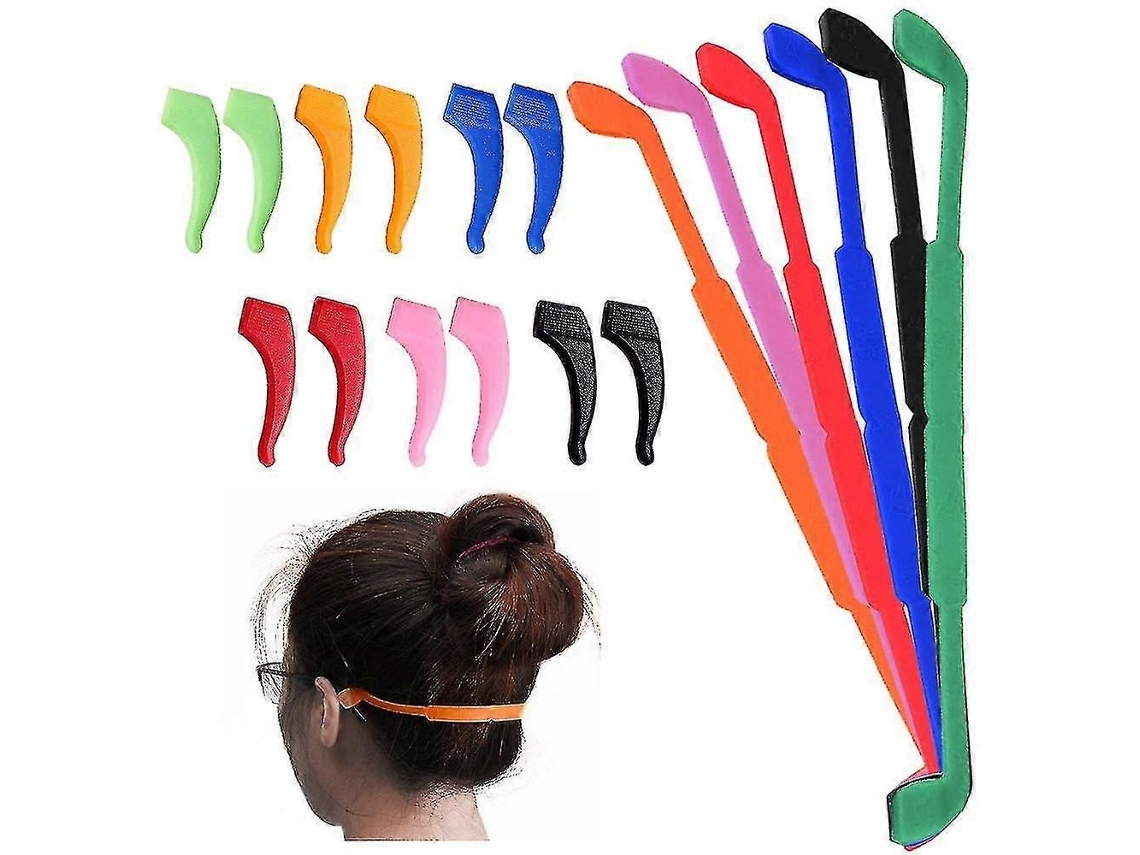 Paquete de 6 tiras antideslizantes de silicona para gafas, pares de clips para orejas, monturas deportivas para niños y adultos GOKOCO