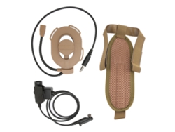 Auriculares Militares De Alta Resistencia Y De Un Solo Lado Para Radios Hytera Pd600, Pd602, Pd605 Y Pd662, Color Marrón.