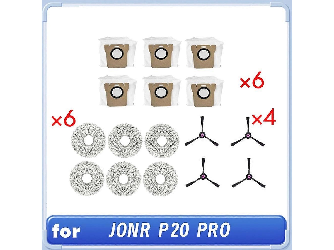 16 Pcs For P20 Pro Self Emptying Robot Vacuum Side Brush Rag Dust Bag Cleaner Parts Replacement