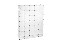 Relaxdays Armario Modular Xxl Con 25 Compartimentos, Plástico, Transparente, 234 X 180 X 46.5 Cm
