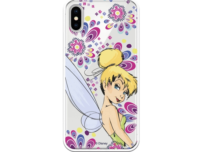 Carcasa iPhone X, XS DISNEY Campanilla Flores Multicolor