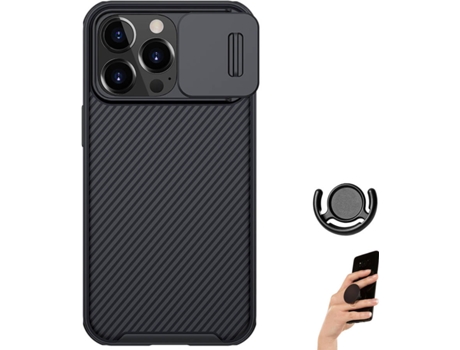 Carcasa + Soporte + Popsocket iPhone 13 Mini Camshield Nillkin Negro