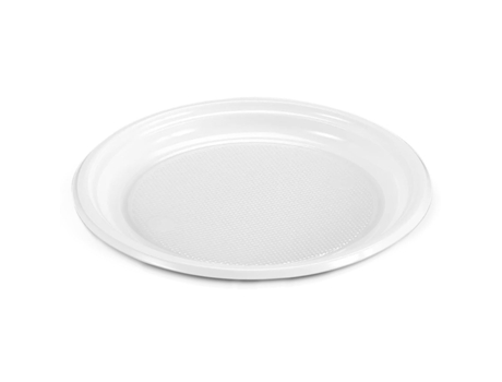 Platos Llanos de Plastico Blancos 100 Uds Redondos Ø20.5 cm TIENDA EURASIA
