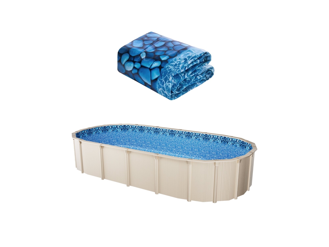 Vevor Revestimiento Para Piscina 1006x549 Cm Ovalado Altura De Pared De 137 Cm