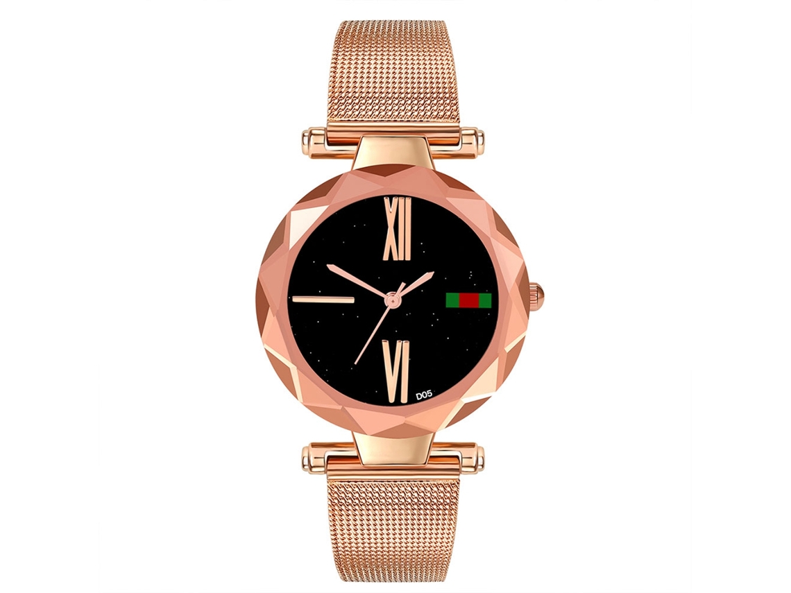 Reloj Casual De Moda Unisex Zhoulianfa Con Correa De Malla Y Movimiento De Cuarzo En Oro Rosa.