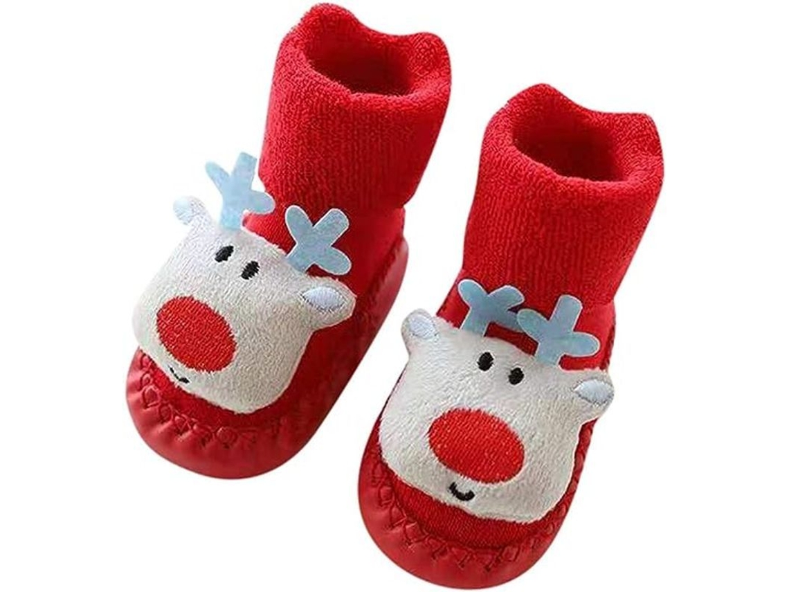 Calcetines Antideslizantes Navideños Para Niños Y Niñas (11 Cm)