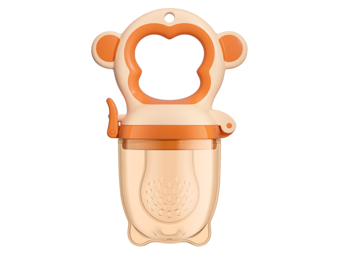Biberón de silicona con suplemento alimenticio y tetina para frutas y verduras. Naranja M