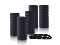 100 bandas elásticas negras para el cabello para mujeres y niñas, bandas gruesas sin costuras para las piernas, coleteros resistentes a los daños.