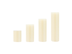 Macetas cilíndricas con pedestal para flores, diseño moderno, construcción robusta, color blanco lechoso