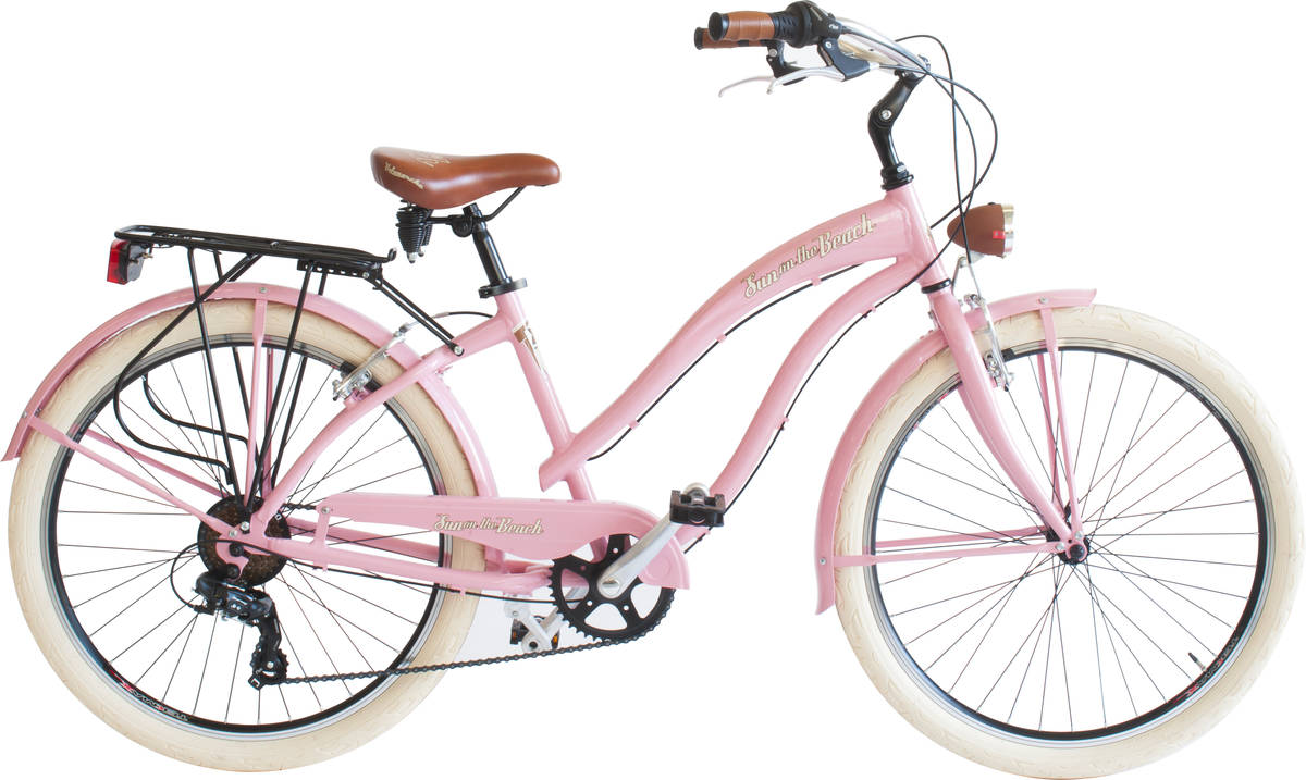 Bicicleta Cruiser 790 para mujer cuadro de aluminio 6 vel color azul negro via veneto vv790l 46