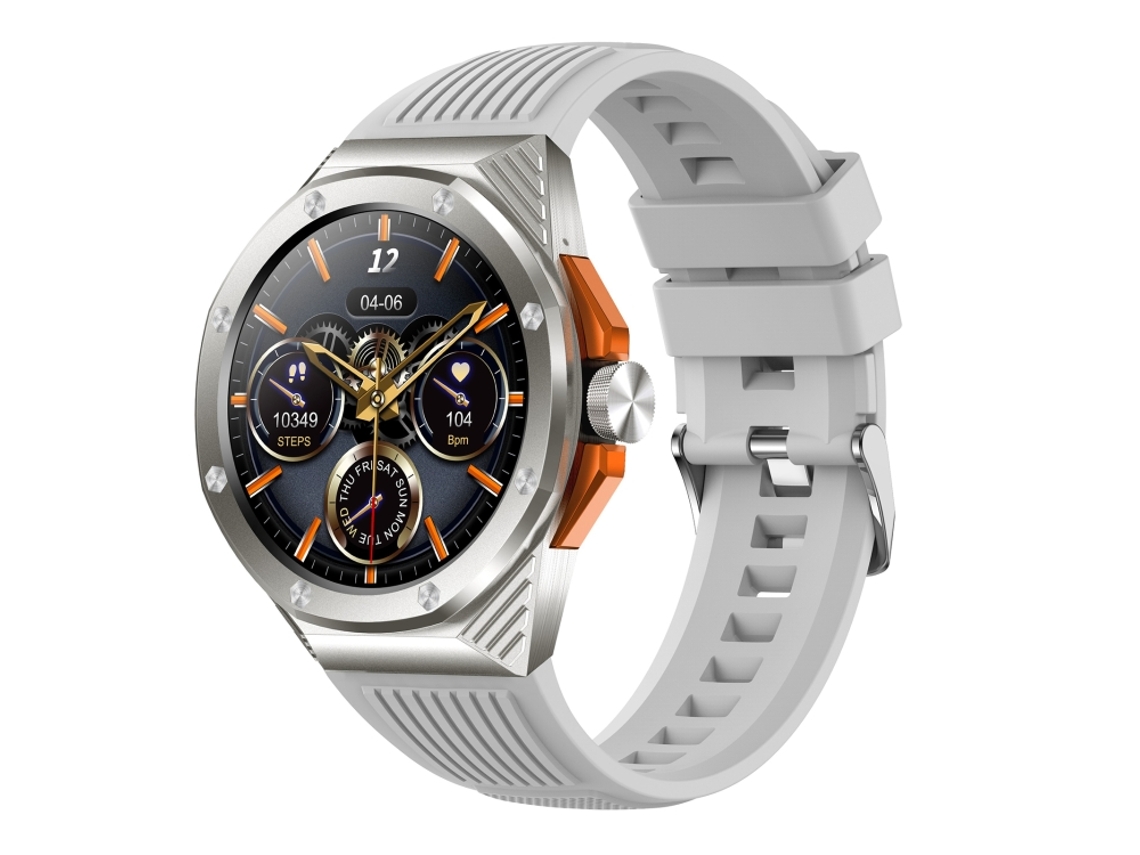 Reloj inteligente Bluetooth con pantalla redonda de 1,46 pulgadas para monitorizar la salud y disfrutar de diversos modos deportivos. (gris)