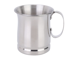 Vaso de acero inoxidable duradero de 500 ml para bar, café, cerveza y cócteles con asa y boca ancha.