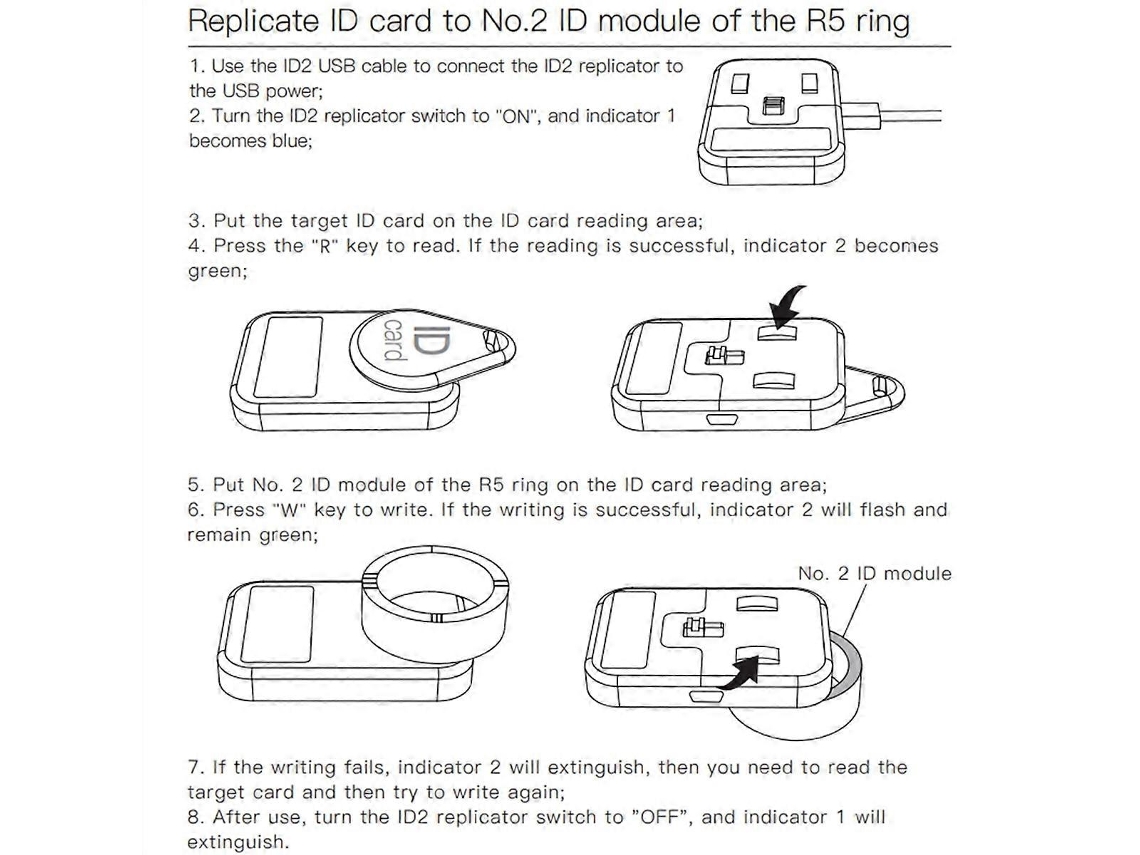 Replicador de CD RFID para copiar tarjetas IC y de identificación con Smart Ring R5 Nostalgia88