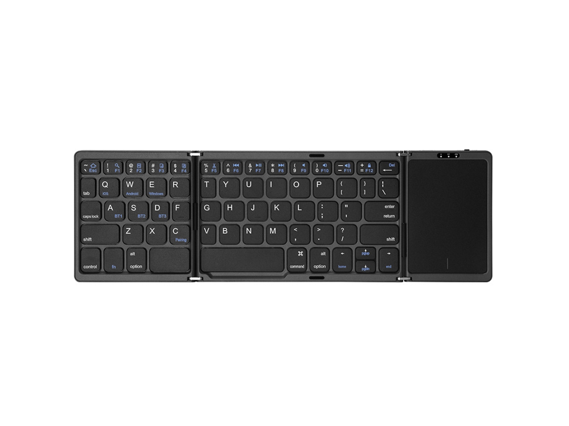 Yuysan B089t Mini teclado inalámbrico plegable Bluetooth ultrafino portátil negro