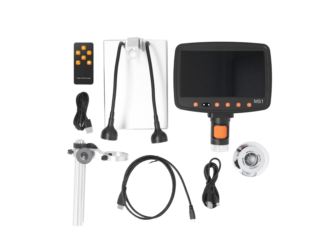 Microscopio digital portátil con soporte y control remoto infrarrojo inalámbrico
