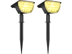 Lámpara Solar Exterior 66 Led Foco Solar Paisajístico 2 En 1 Instalación Pared Ip65 1300 Lúmenes