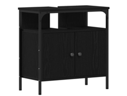 Maison Exclusive - Mueble De Baño Para Lavabo De Madera De Roble Negro 60x30x60 Cm