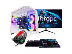 Pack Desktop Gaming NITROPC Bronce Blanco (AMD Ryzen 5 5655G – Radeon Graphics – RAM: 16 GB DDR4 – SSD de 512 GB – Windows 11 Pro) + Monitor (24" – FHD – 165 Hz – IPS) + Accesorios