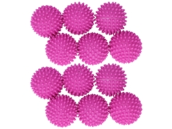12 Bolas De Lavado Reutilizables De Pvc Rojas Y Rosas Para Secadora Y Lavandería.